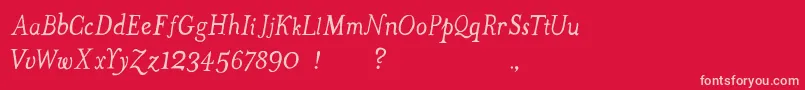 TheMissusHandOblique Font – Pink Fonts on Red Background