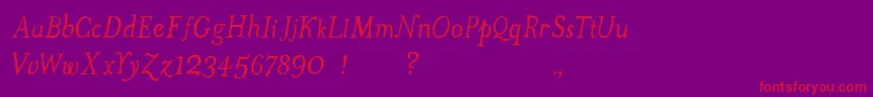 TheMissusHandOblique Font – Red Fonts on Purple Background