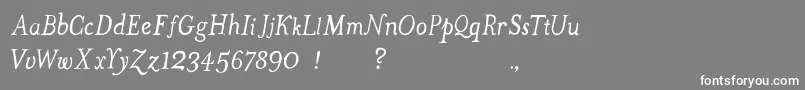 フォントTheMissusHandOblique – 灰色の背景に白い文字