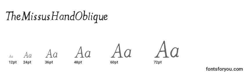 TheMissusHandOblique Font Sizes