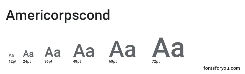 Размеры шрифта Americorpscond