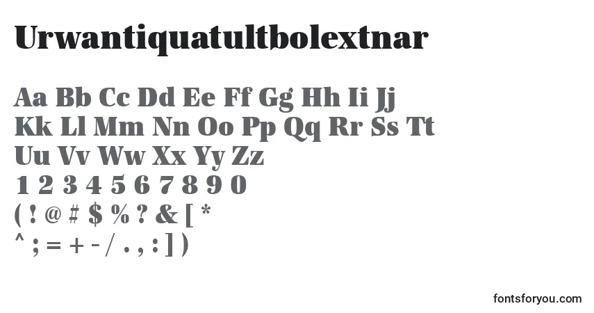Schriftart Urwantiquatultbolextnar – Alphabet, Zahlen, spezielle Symbole