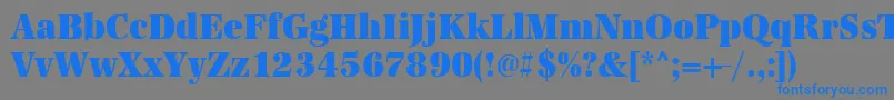 フォントUrwantiquatultbolextnar – 灰色の背景に青い文字