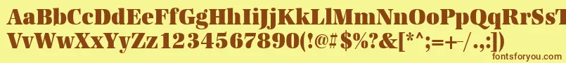 Urwantiquatultbolextnar Font – Brown Fonts on Yellow Background