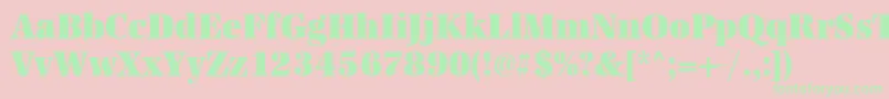 Urwantiquatultbolextnar Font – Green Fonts on Pink Background
