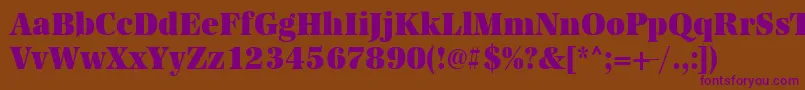 Urwantiquatultbolextnar Font – Purple Fonts on Brown Background