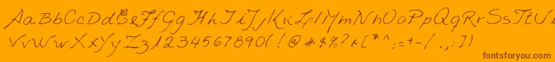 Lehn235 Font – Brown Fonts on Orange Background