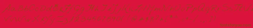 Lehn235 Font – Brown Fonts on Red Background