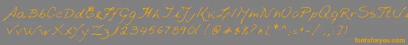 Lehn235 Font – Orange Fonts on Gray Background