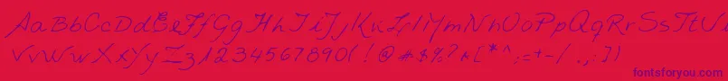 Lehn235 Font – Purple Fonts on Red Background
