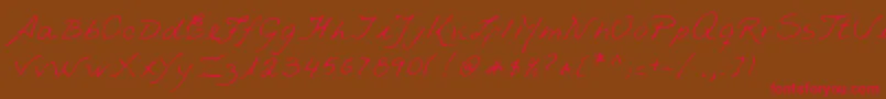 Lehn235-Schriftart – Rote Schriften auf braunem Hintergrund