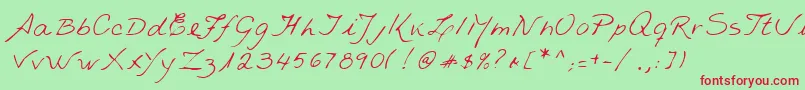 Lehn235 Font – Red Fonts on Green Background