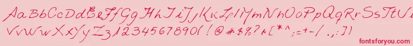 フォントLehn235 – ピンクの背景に赤い文字