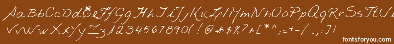 フォントLehn235 – 茶色の背景に白い文字