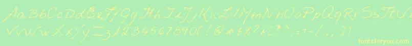 Lehn235 Font – Yellow Fonts on Green Background