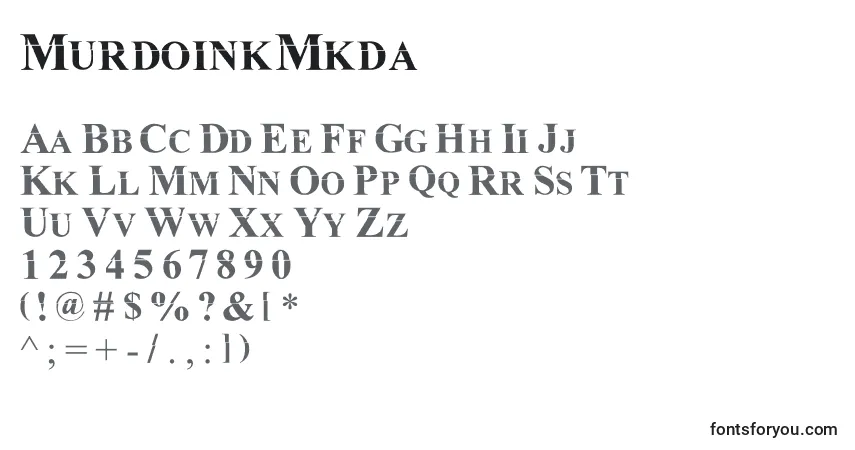 Czcionka MurdoinkMkda – alfabet, cyfry, specjalne znaki
