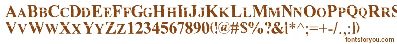 MurdoinkMkda-Schriftart – Braune Schriften auf weißem Hintergrund
