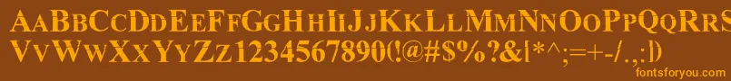 MurdoinkMkda Font – Orange Fonts on Brown Background