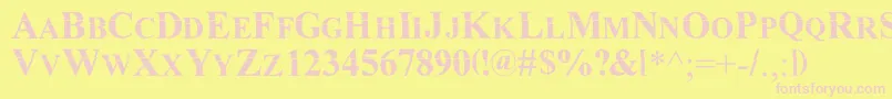 フォントMurdoinkMkda – ピンクのフォント、黄色の背景