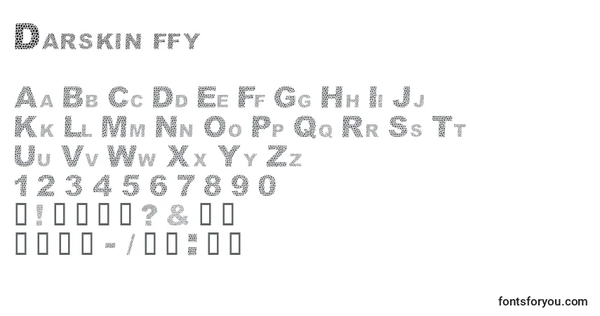 Schriftart Darskin ffy – Alphabet, Zahlen, spezielle Symbole