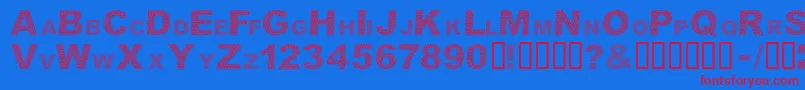 Darskin ffy Font – Red Fonts on Blue Background