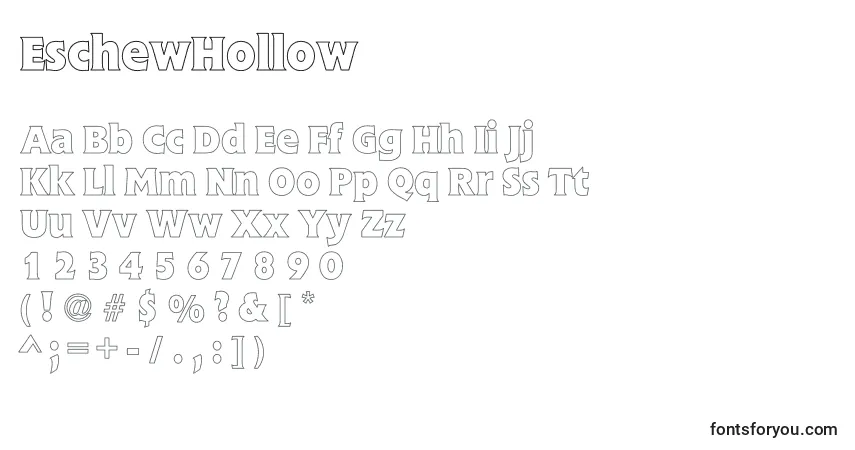 Fuente EschewHollow - alfabeto, números, caracteres especiales