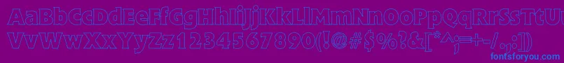 EschewHollow Font – Blue Fonts on Purple Background