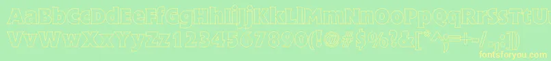 EschewHollow Font – Yellow Fonts on Green Background