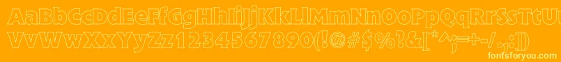 EschewHollow-Schriftart – Gelbe Schriften auf orangefarbenem Hintergrund