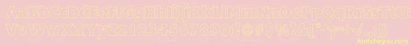 EschewHollow-Schriftart – Gelbe Schriften auf rosa Hintergrund
