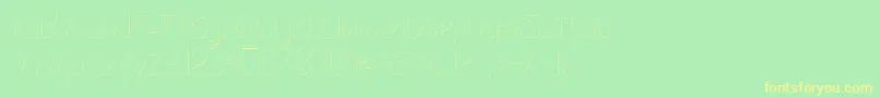 フォントTubolacao – 黄色の文字が緑の背景にあります