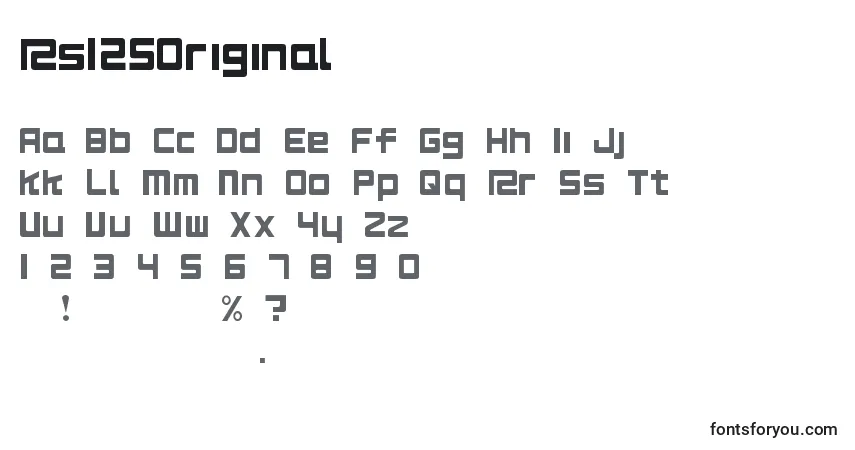 A fonte Rs125Original – alfabeto, números, caracteres especiais