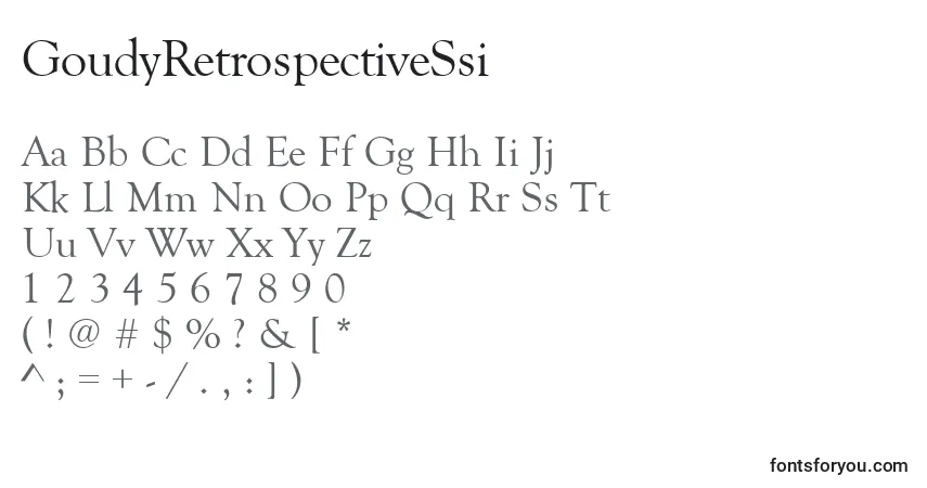Czcionka GoudyRetrospectiveSsi – alfabet, cyfry, specjalne znaki