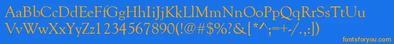 GoudyRetrospectiveSsi Font – Orange Fonts on Blue Background