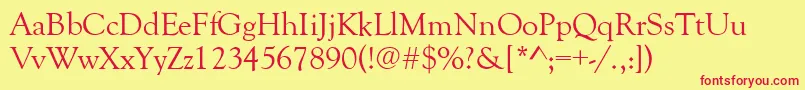 GoudyRetrospectiveSsi Font – Red Fonts on Yellow Background