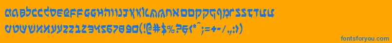 Benzionc Font – Blue Fonts on Orange Background