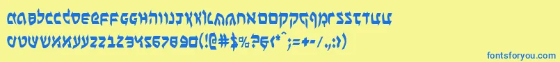 Benzionc Font – Blue Fonts on Yellow Background