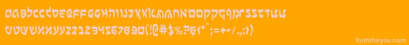 Benzionc Font – Pink Fonts on Orange Background