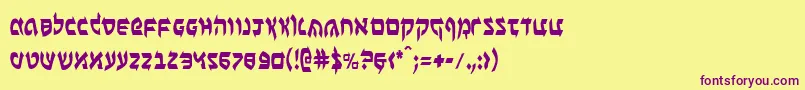 Benzionc Font – Purple Fonts on Yellow Background