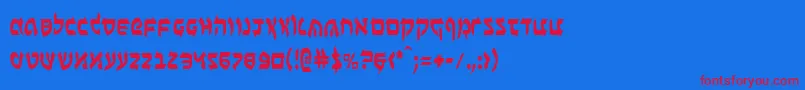 Benzionc Font – Red Fonts on Blue Background