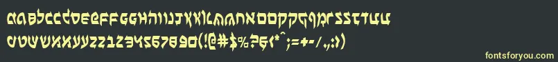 フォントBenzionc – 黒い背景に黄色の文字