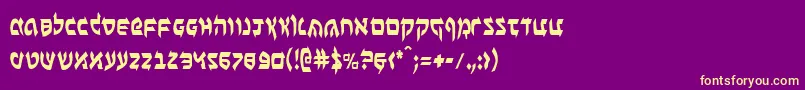 Benzionc Font – Yellow Fonts on Purple Background