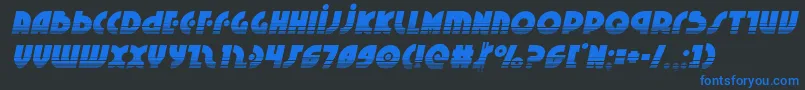 Neuralnomiconhalfital Font – Blue Fonts on Black Background