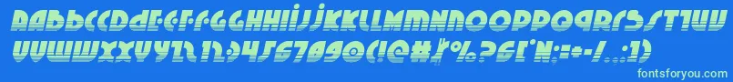 Neuralnomiconhalfital Font – Green Fonts on Blue Background