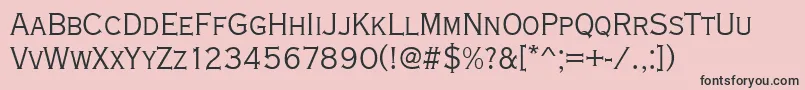 フォントCopperplatetligcon – ピンクの背景に黒い文字