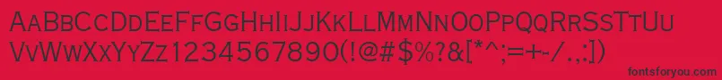 フォントCopperplatetligcon – 赤い背景に黒い文字