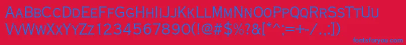 フォントCopperplatetligcon – 赤い背景に青い文字