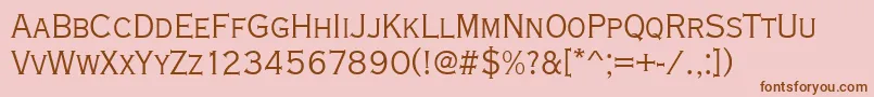 Copperplatetligcon-fontti – ruskeat fontit vaaleanpunaisella taustalla