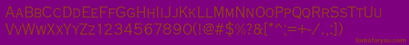 Copperplatetligcon-fontti – ruskeat fontit violetilla taustalla