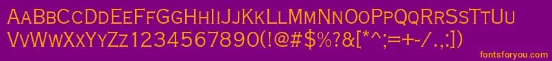 Copperplatetligcon Font – Orange Fonts on Purple Background